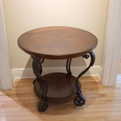 Round Wood Accent Table