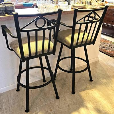2 Tan/Black Bar Stools