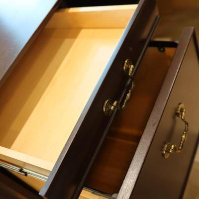 L-Shaped Executive Desk with Mahogany Finish