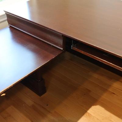 L-Shaped Executive Desk with Mahogany Finish