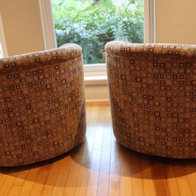 Bonita Interiors Pair of Swivel Club Chairs (See Details)