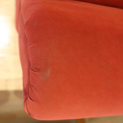 Norwalk Red Upholstered Armchair with Rolled Arms