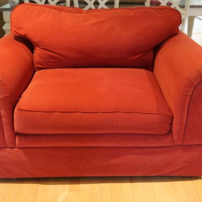 Norwalk Red Upholstered Armchair with Rolled Arms