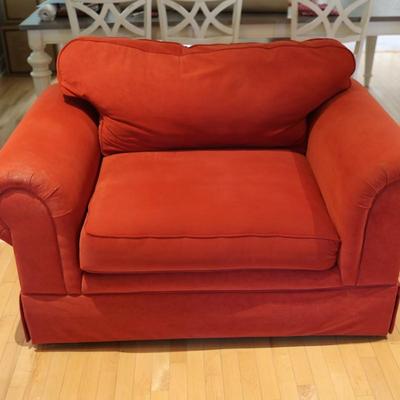 Norwalk Red Upholstered Armchair with Rolled Arms