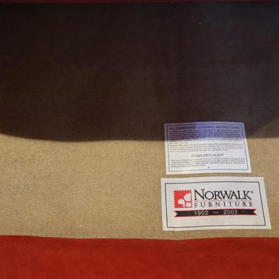 Norwalk Red Upholstered Armchair with Rolled Arms