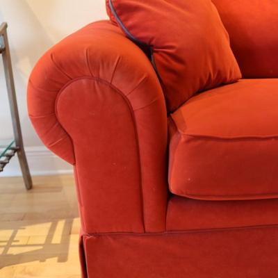 Norwalk Red Upholstered Sofa with Rolled Arms