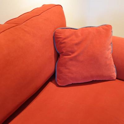 Norwalk Red Upholstered Sofa with Rolled Arms