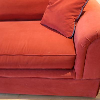 Norwalk Red Upholstered Sofa with Rolled Arms