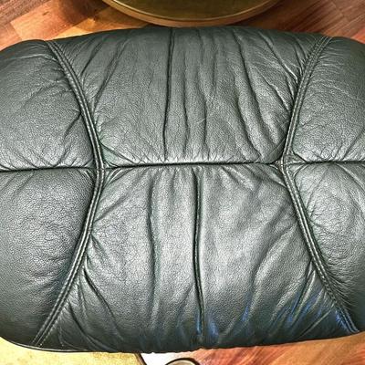 Palliser Black Leather Recliner with Ottoman