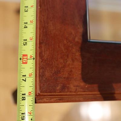 Glass-Top Console Table with Wood Frame and Metal Legs