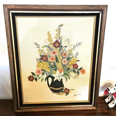 Mid Century Crewel Embroidery