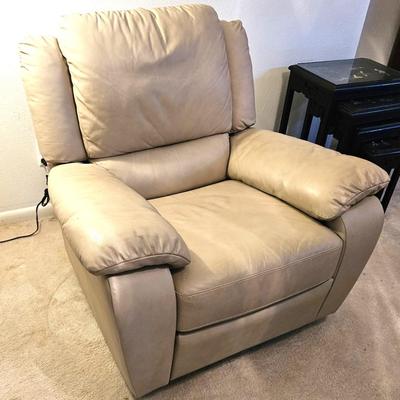 Tan Leather Italsofa Recliner Chair Swivel