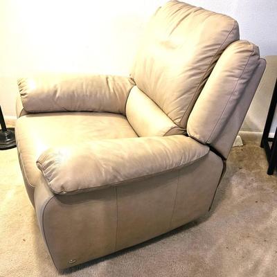 Tan Leather Italsofa Recliner Chair Swivel