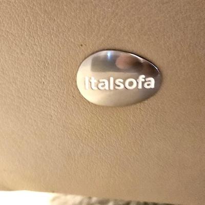 Tan Leather Italsofa Recliner Chair Swivel