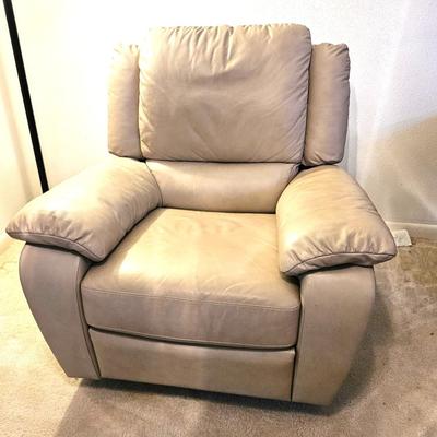 Tan Leather Italsofa Recliner Chair Swivel