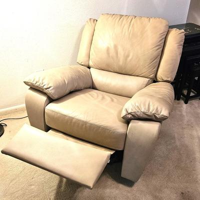 Tan Leather Italsofa Recliner Chair Swivel
