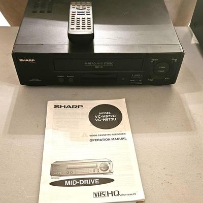 Sharp Video Cassette Recorder, Model VC-H972 with Manuel