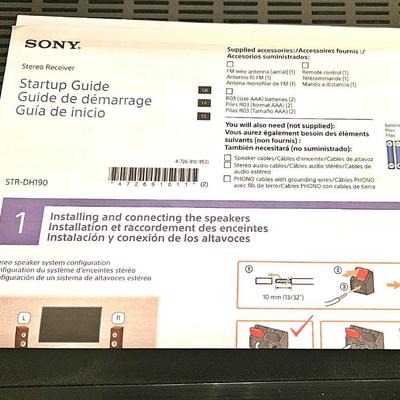 Sony Stereo Receiver, Model STR-DH190