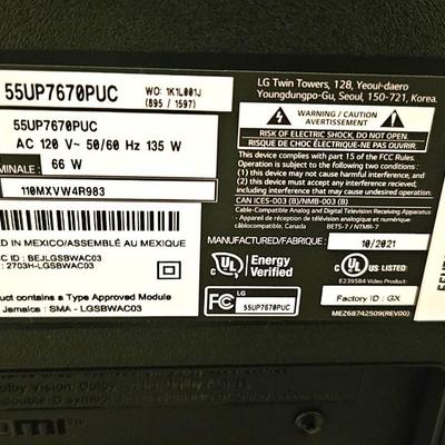LG UP76 55” 4K Smart UHD TV