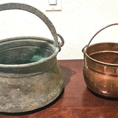 Brass Caldron and Copper Pot