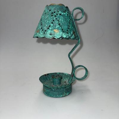 VTG.TOLE VERDI METAL WALL SCULPTURE CANDLESTICK HOLDER