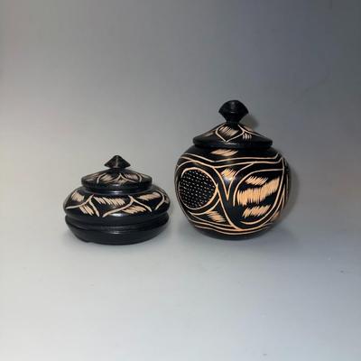 2 Vintage African Carved bowls