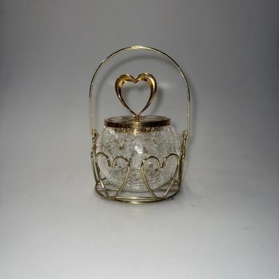 Golden Heart Sugar Bowl Decorative