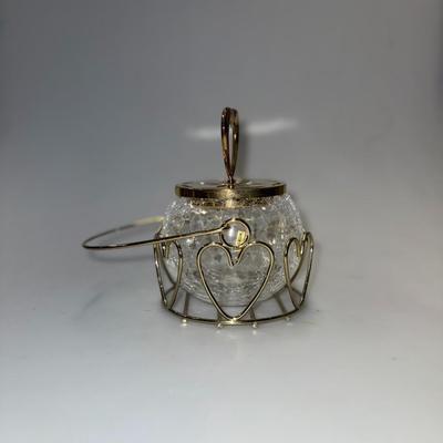Golden Heart Sugar Bowl Decorative