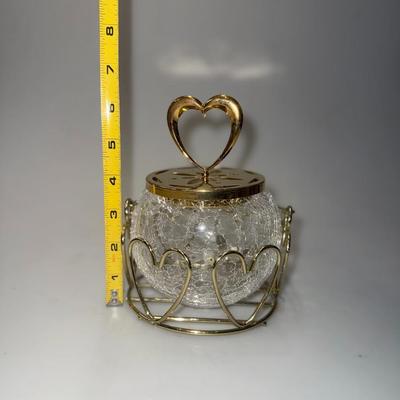 Golden Heart Sugar Bowl Decorative