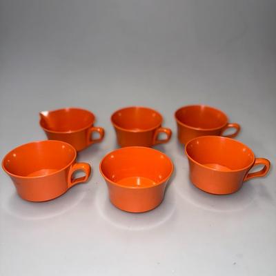 Allied Chemical Melamine 6 Coffee Mugs