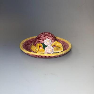 Vintage Italian Hand Painted Ceramic Hat Wall Hanging 