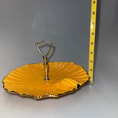 Vintage CALIFORNIA POTTERY T 14 Yellow Candy Dish