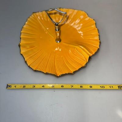 Vintage CALIFORNIA POTTERY T 14 Yellow Candy Dish