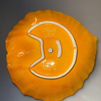 Vintage CALIFORNIA POTTERY T 14 Yellow Candy Dish