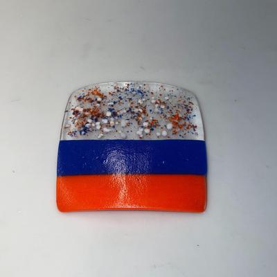 Handmade Glass Dish ( Bronco Colors)