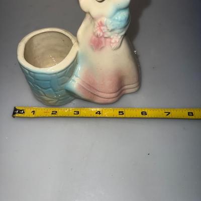 Vintage 1940s Pink & Blue Southern Belle By Wishing Well Small Planter