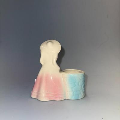 Vintage 1940s Pink & Blue Southern Belle By Wishing Well Small Planter