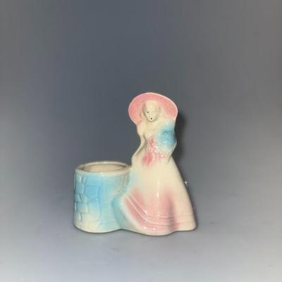 Vintage 1940s Pink & Blue Southern Belle By Wishing Well Small Planter