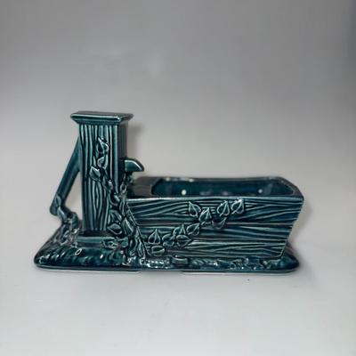 Shawnee Vintage Art Pottery Green Ceramic Planter With Well Water Spicket