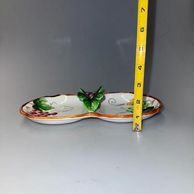 Vintage Lefton Divided Serving Candy Nut Plate Snack Dish Grapes