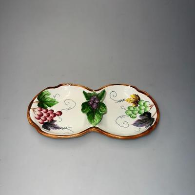 Vintage Lefton Divided Serving Candy Nut Plate Snack Dish Grapes