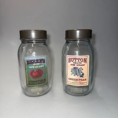 Glass Jar with Screw Lid - Farmhouse Sweet Peas and Tomatoes