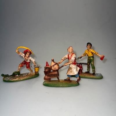 3 Vtg Nativity Village Figures