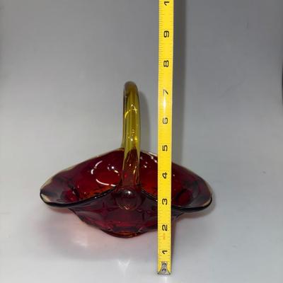 TIARA - Constellation Pattern 8" Basket-BEAUTIFUL-Sunset / Ruby Red / Amberina