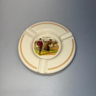 Vtg Golfer Ashtray