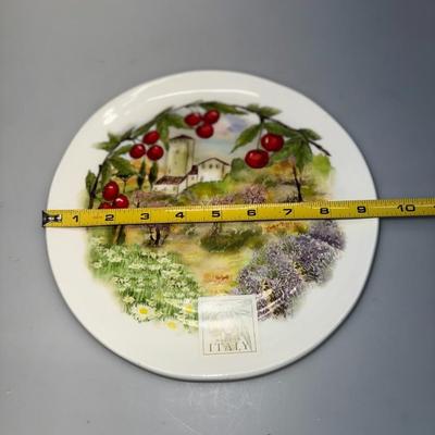 Ceramica Cuore Platter Cherry country scene Italy