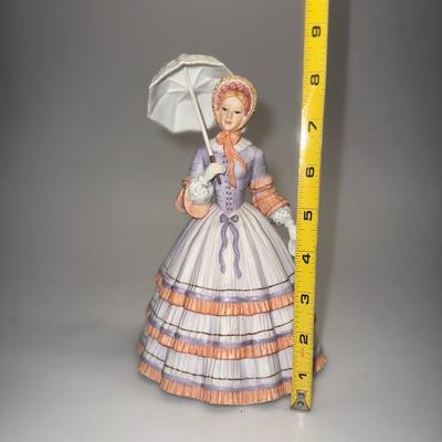 Retired Lenox Springtime Promenade ~ Fine Porcelain Sculpture ~ Porcelain Lady in Gown With a Umbrella