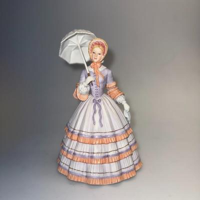 Retired Lenox Springtime Promenade ~ Fine Porcelain Sculpture ~ Porcelain Lady in Gown With a Umbrella