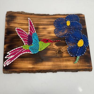 Hummingbird and Flower String Art