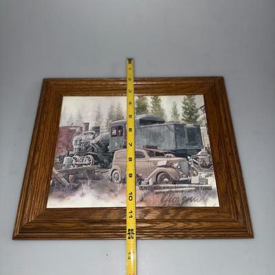 1923 Two Truck Heisler 1936 Ford Sedan GW101 1981 Giovenale Litho Print